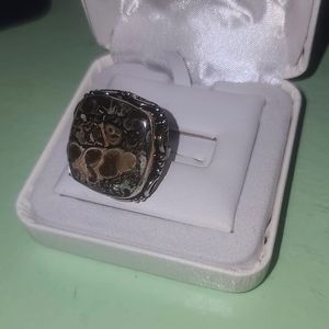 Large stone silver ring